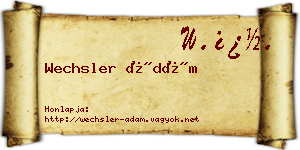 Wechsler Ádám névjegykártya